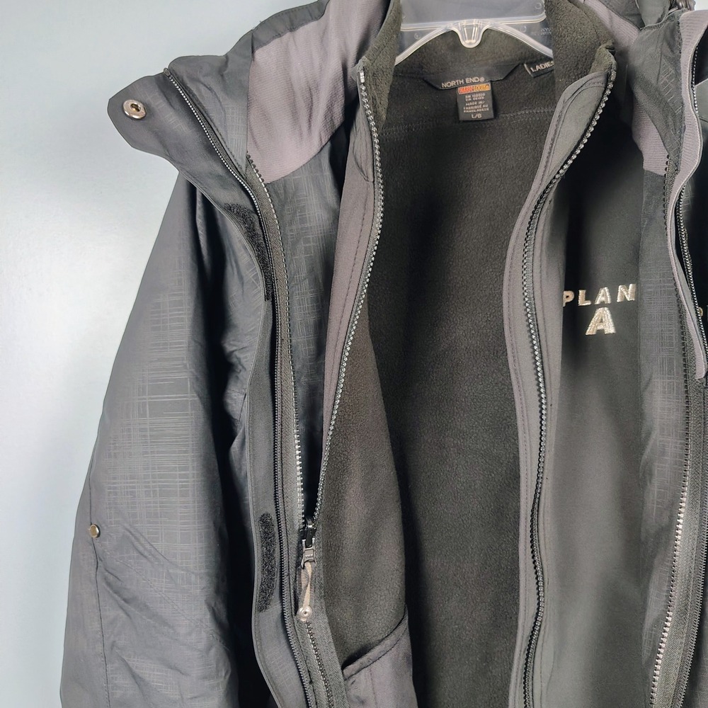 North End Womens L Warm‎ Logik 3-in-1 System Jacket Black Textured EZEM system - Picture 7 of 16